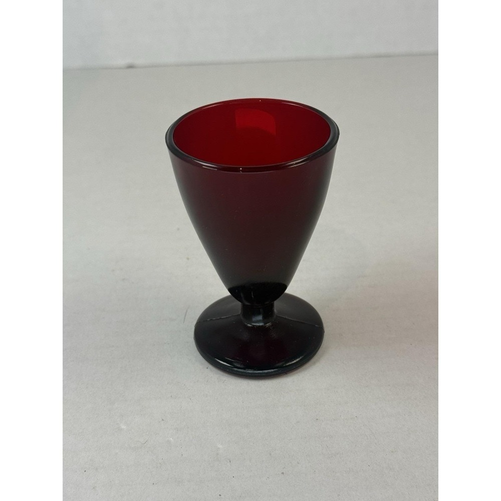 Anchor Hocking Royal Ruby Red 3 1/2 Footed Juice Tumbler Depression Glass